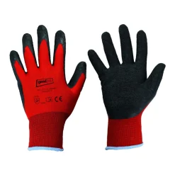 Goodjob Black Grip 0519 Feinstrickhandschuhe mit Latex-Beschichtung rot/schwarz, VE 120 Paar