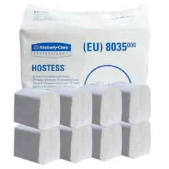 Hostess 8035 Toilettenpapier 32 Einzelblatt Maxi Pack, gefaltet, Recycling, weiß, 2-lagig