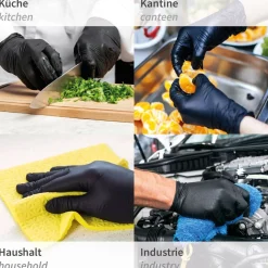 Hygonorm Allfood Safe Nitrilhandschuhe schwarz puderfrei, VE 2500 Stück