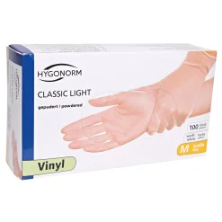 Hygonorm Classic Light Vinylhandschuhe transparent gepudert, VE 1000 Stück