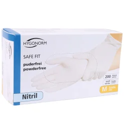 Hygonorm Safe Fit Nitrilhandschuhe weiß puderfrei 200er Box, VE 2000 Stück