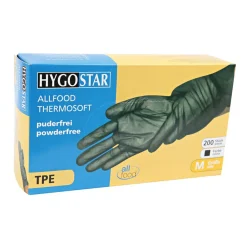 Hygostar Allfood Thermosoft TPE-Handschuhe schwarz, VE 2000 Stück