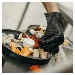 Hygostar Allfood Thermosoft TPE-Handschuhe schwarz, VE 2000 Stück