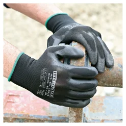 Hygostar Black Ace Arbeitshandschuhe mit Polyurethan-Beschichtung schwarz, VE 120 Paar