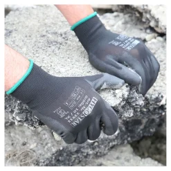 Hygostar Black Ace Arbeitshandschuhe mit Polyurethan-Beschichtung schwarz, VE 120 Paar