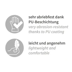 Hygostar Black Ace Feinstrickhandschuhe mit Polyurethan-Beschichtung grau, VE 120 Paar