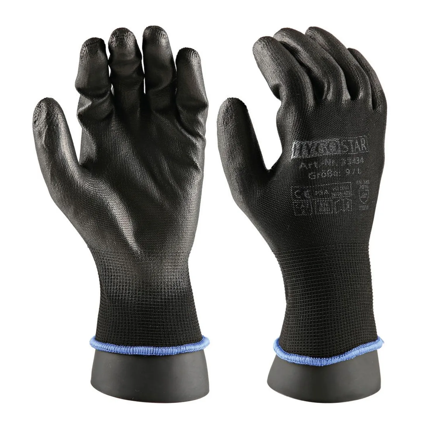 Hygostar Black Ace Touch Feinstrickhandschuhe mit Polyurethan-Beschichtung schwarz, VE 120 Paar