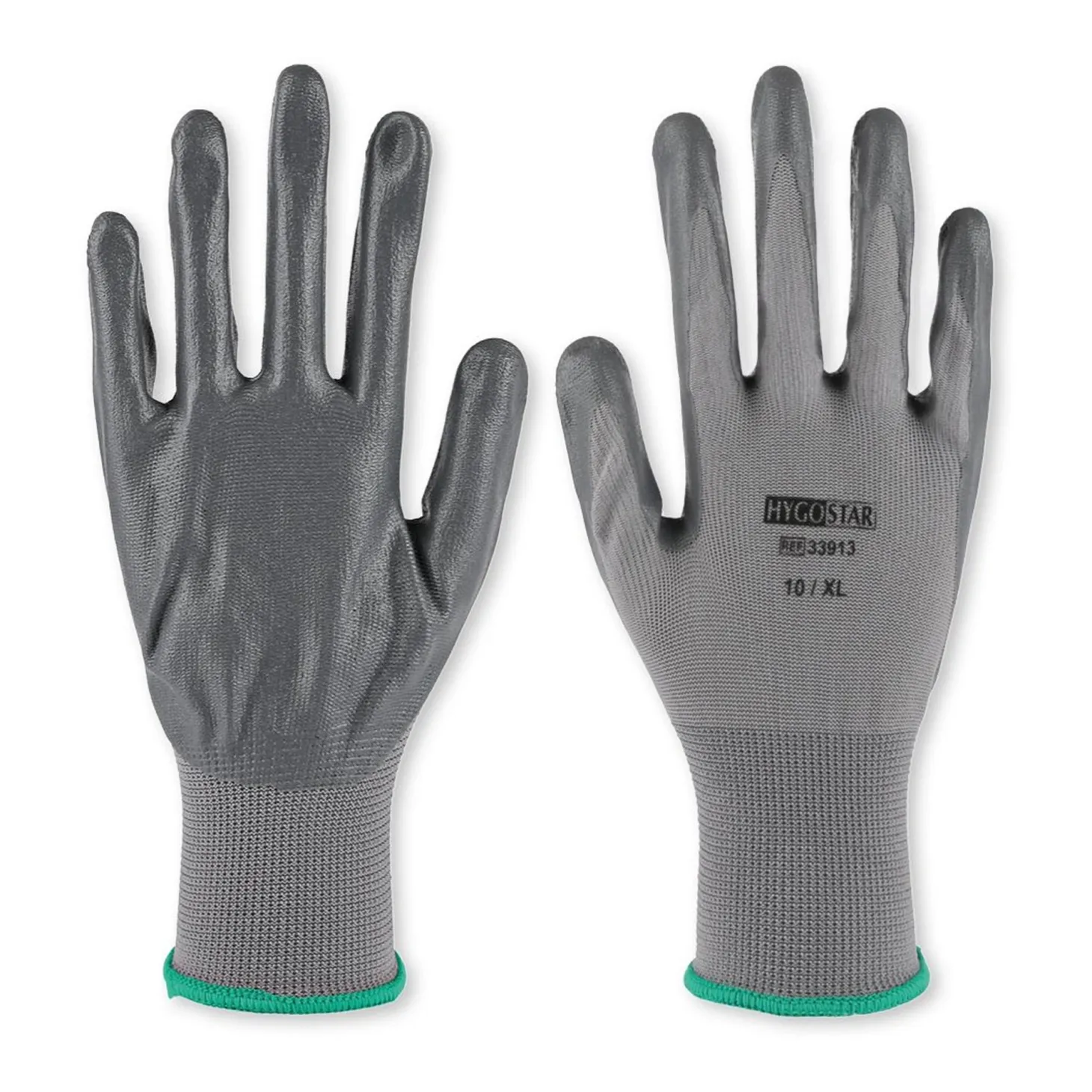 Hygostar Craft Feinstrickhandschuhe mit Nitril-Beschichtung grau, VE 120 Paar