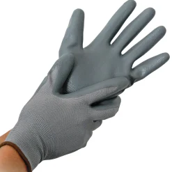 Hygostar Craft Feinstrickhandschuhe mit Nitril-Beschichtung grau, VE 120 Paar