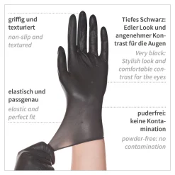 Hygostar Diablo Latexhandschuhe schwarz puderfrei, VE 1000 Stück