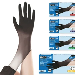 Hygostar Extra Safe Super Stretch Nitrilhandschuhe schwarz puderfrei, VE 1000 Stück