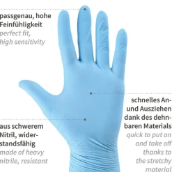 Hygostar Extra Safe Super Stretch Nitrilhandschuhe blau puderfrei, VE 1000 Stück