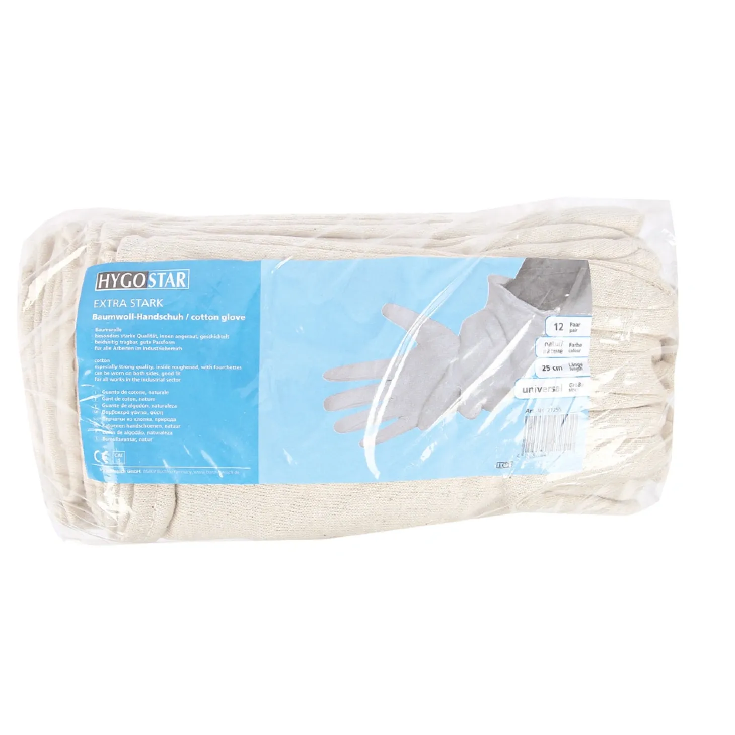 Hygostar Extra Strong Baumwollhandschuhe natur, VE 300 Paar