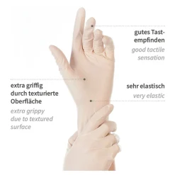 Hygostar Med Grip Latexhandschuhe weiß puderfrei, VE 1000 Stück