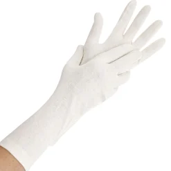 Hygostar Nature Solid Long Baumwollhandschuhe natur, VE 600 Stück