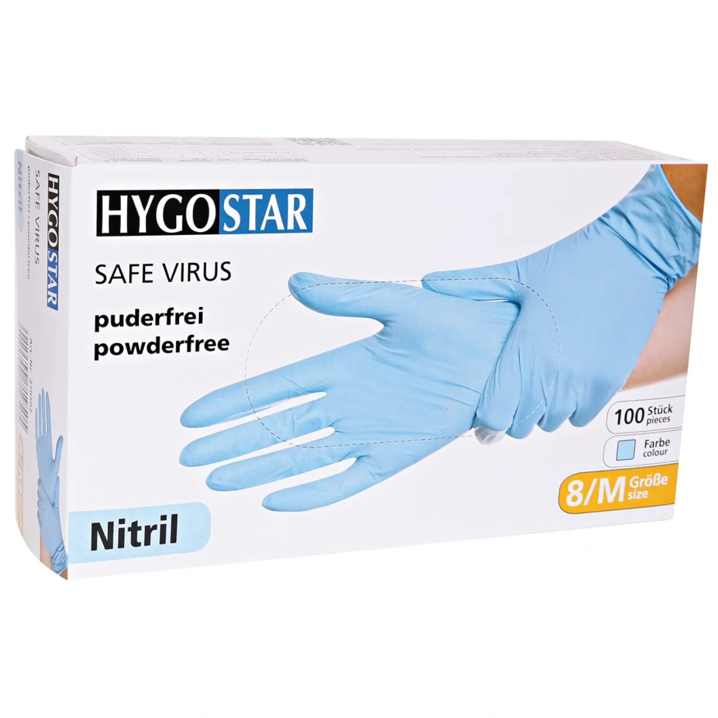 Hygostar Nitril Safe Virus Untersuchungshandschuhe blau puderfrei, VE 1000 Stück