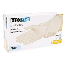 Hygostar Nitril Safe Virus Untersuchungshandschuhe weiß puderfrei, VE 1000 Stück