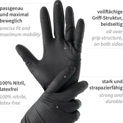 Hygostar Power Grip Light Nitrilhandschuhe schwarz puderfrei, VE 1000 Stück