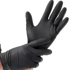 Hygostar Power Grip Nitrilhandschuhe schwarz puderfrei, VE 500 Stück