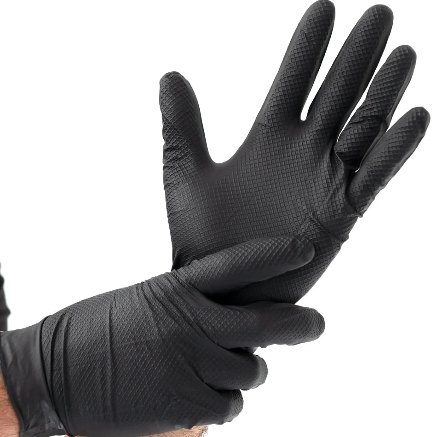 Hygostar Power Grip Nitrilhandschuhe schwarz puderfrei, VE 500 Stück