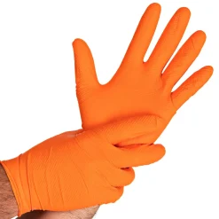 Hygostar Power Grip Nitrilhandschuhe orange puderfrei, VE 500 Stück