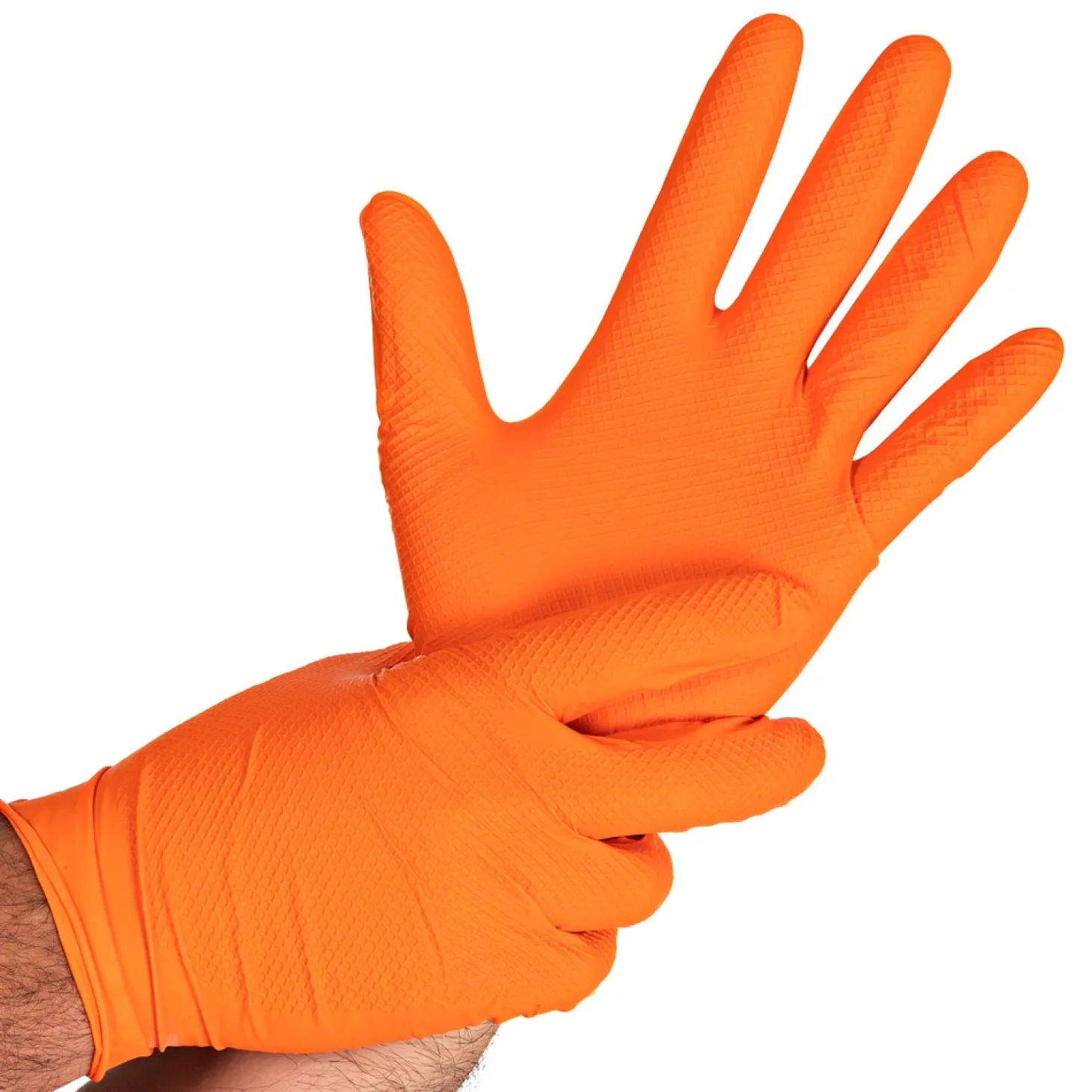 Hygostar Power Grip Nitrilhandschuhe orange puderfrei, VE 500 Stück