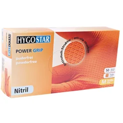 Hygostar Power Grip Nitrilhandschuhe orange puderfrei, VE 500 Stück