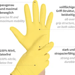 Hygostar Power Grip Nitrilhandschuhe gelb puderfrei, VE 500 Stück