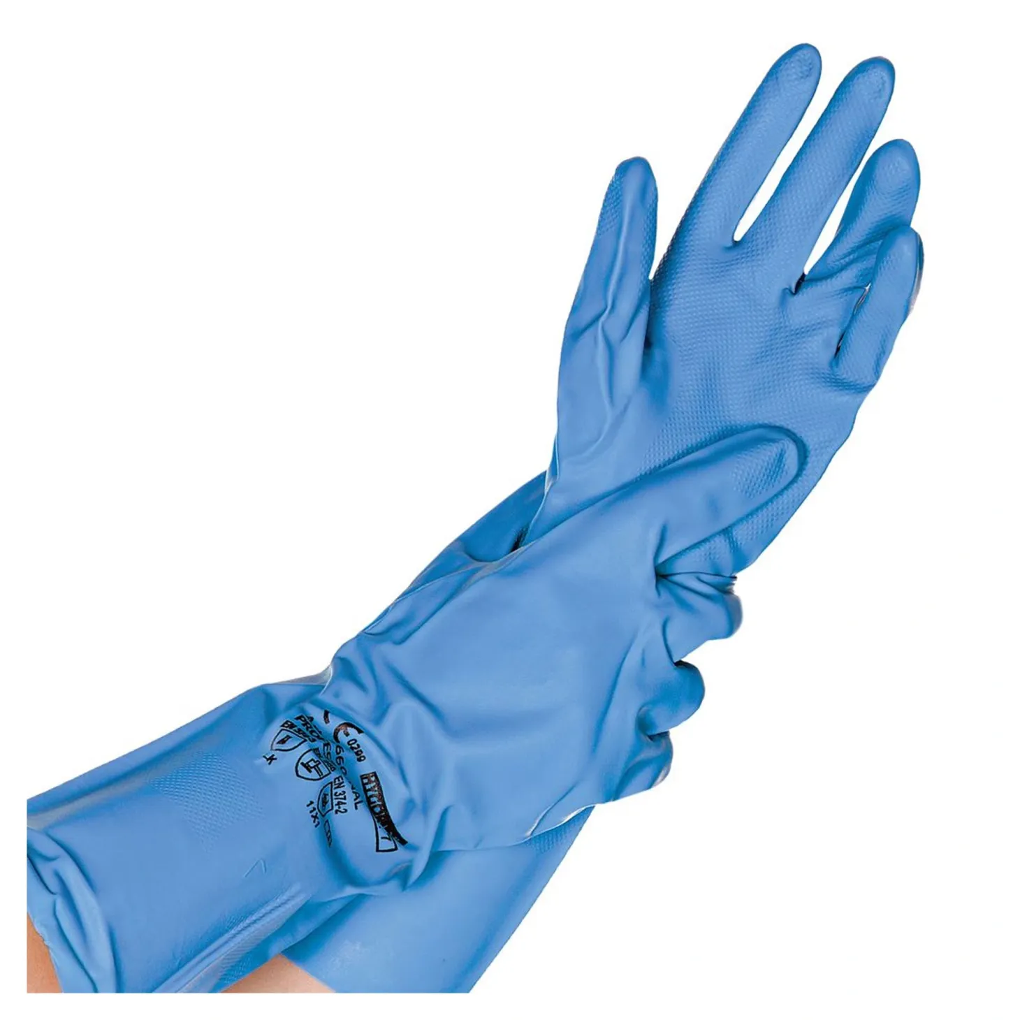 Hygostar Professional Chemikalienschutzhandschuhe mit Nitril-Beschichtung blau, VE 144 Paar
