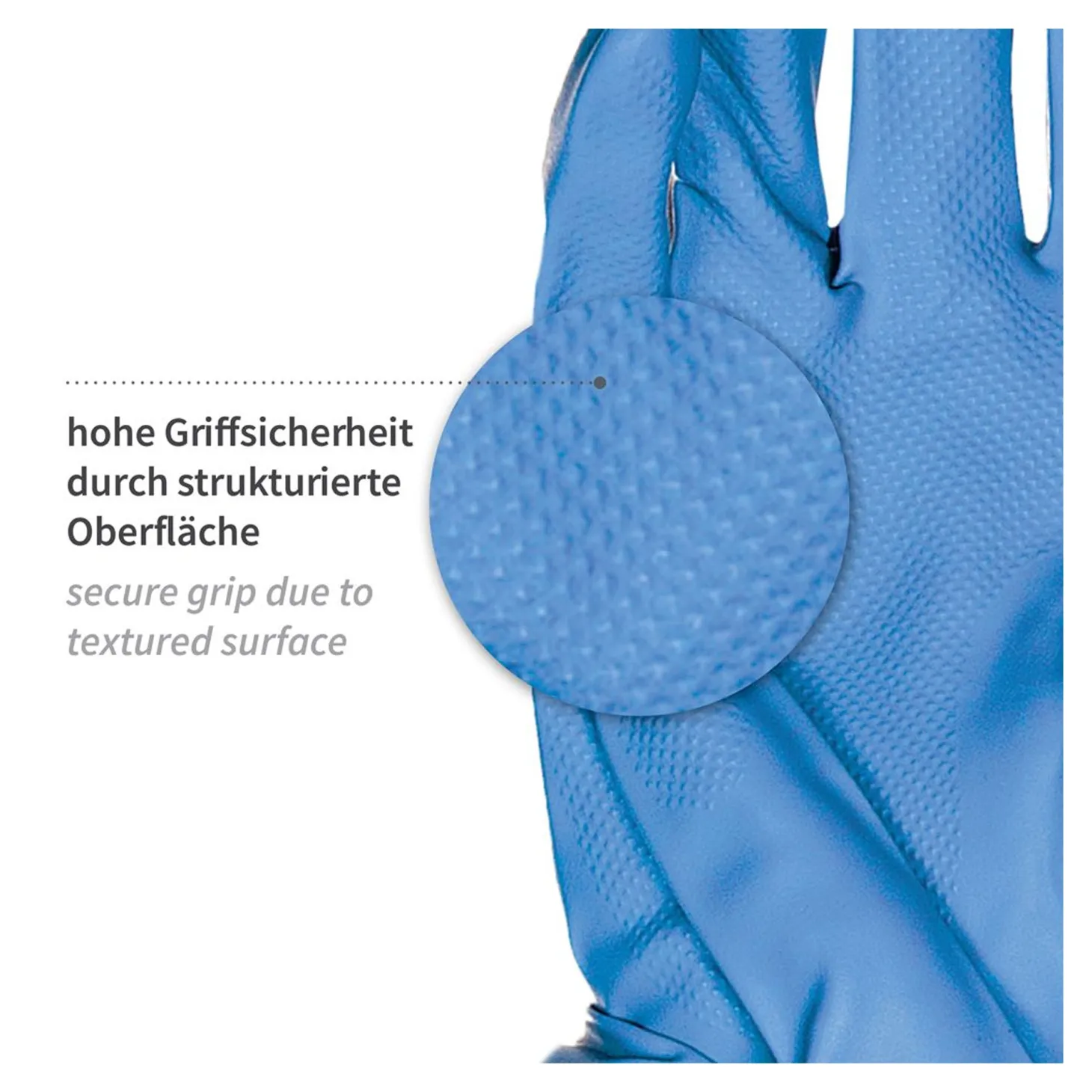 Hygostar Professional Chemikalienschutzhandschuhe mit Nitril-Beschichtung blau, VE 144 Paar