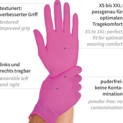 Hygostar Safe Light Nitrilhandschuhe magenta puderfrei, VE 1000 Stück