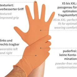 Hygostar Safe Light Nitrilhandschuhe orange puderfrei, VE 1000 Stück