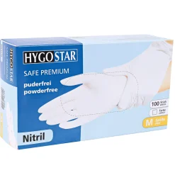 Hygostar Safe Premium Nitrilhandschuhe weiß puderfrei