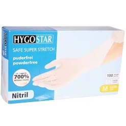 Hygostar Safe Super Stretch Nitrilhandschuhe weiß puderfrei, VE 1000 Stück