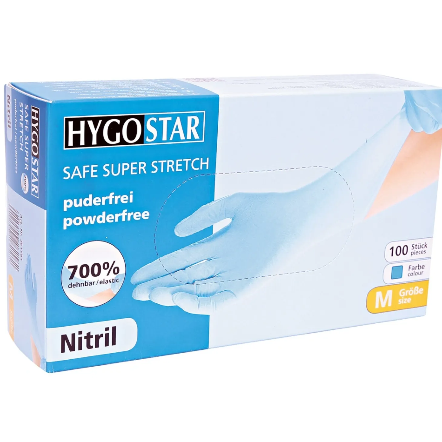 Hygostar Safe Super Stretch Nitrilhandschuhe blau puderfrei, VE 1000 Stück