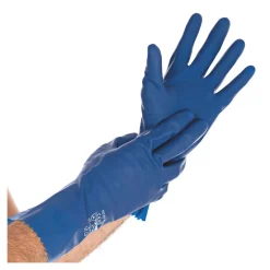 Hygostar Satin Blue Chemikalienschutzhandschuhe blau, VE 10 Paar