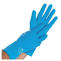 Hygostar Smooth Blue Chemikalienschutzhandschuhe mit Latex-Beschichtung blau, VE 10 Paar