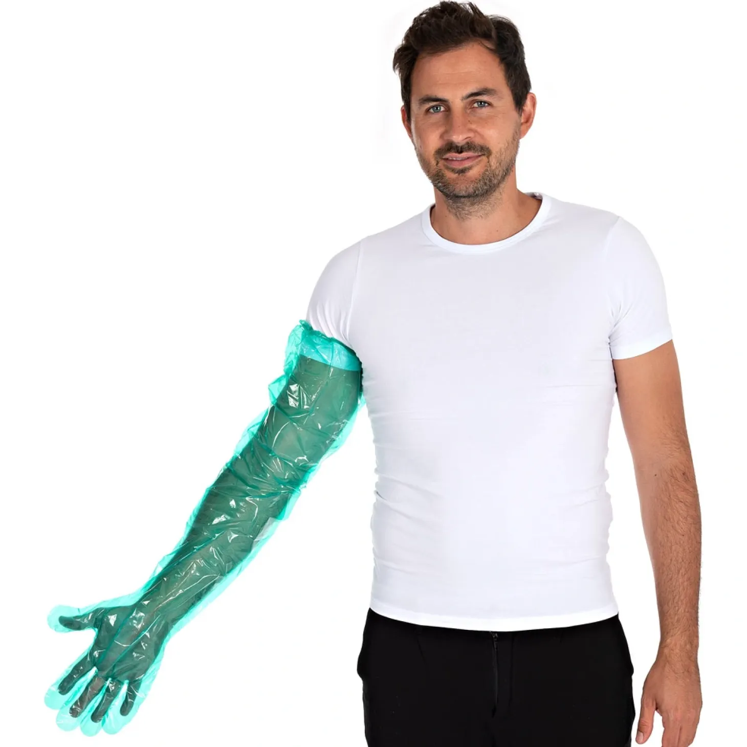 Hygostar Softline Long Plus LDPE-Handschuhe grün, VE 2000 Stück