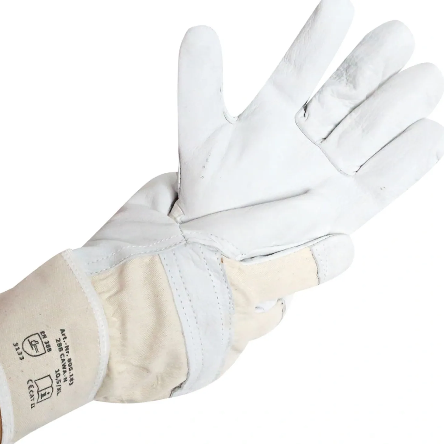 Hygostar Strong Arbeitshandschuhe aus Rindvollleder natur/grau, VE 120 Paar