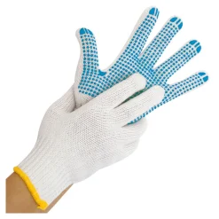 Hygostar Structa Thermo Strick Arbeitshandschuhe weiß/blau, VE 120 Paar