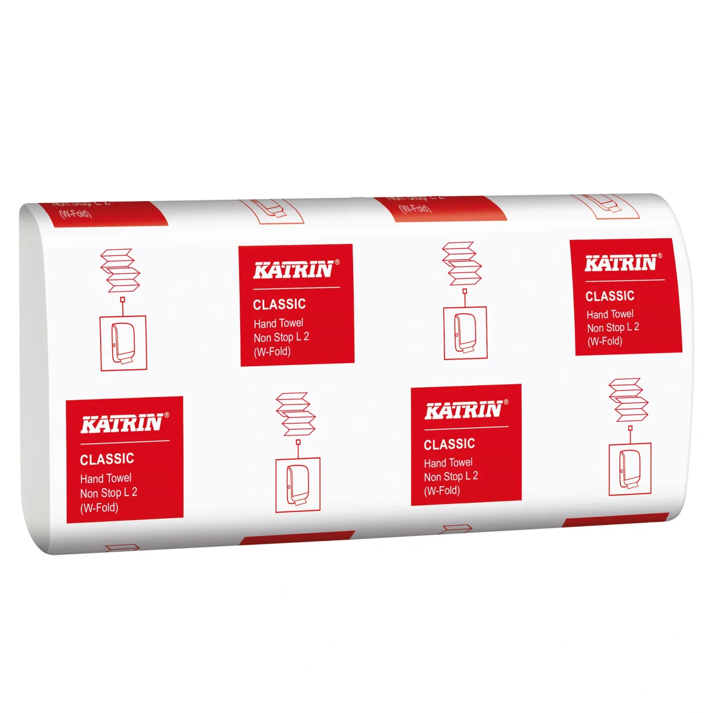 Katrin 61594 Classic L2 Papierhandtücher Tissue, W-Falz, 2-lagig, 20,3 x 32 cm