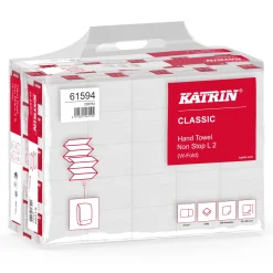 Katrin 61594 Classic L2 Papierhandtücher Tissue, W-Falz, 2-lagig, 20,3 x 32 cm