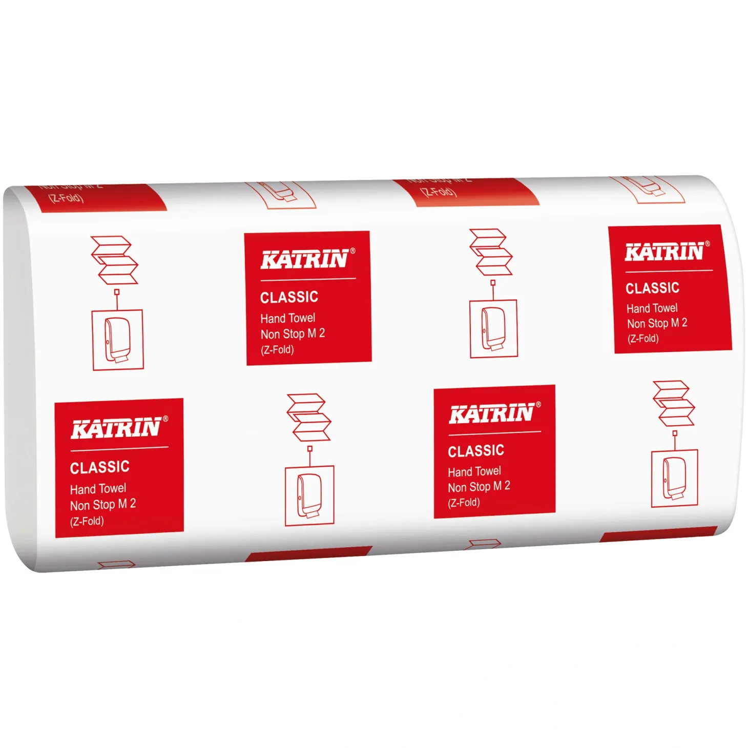 Katrin 61570 Classic Papierhandtücher Zellstoff Interfold Z-Falz 24 x 24 cm 2-lagig, weiß