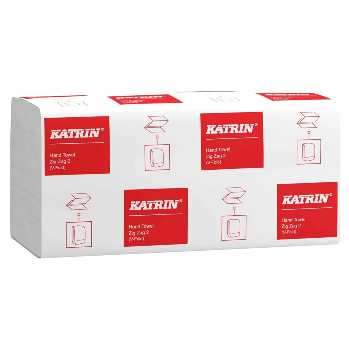 Katrin 35588 Falthandtücher V-Falz, 2-lagig, 23 x 22,4 cm, weiß