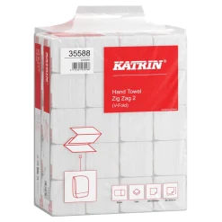 Katrin 35588 Falthandtücher V-Falz, 2-lagig, 23 x 22,4 cm, weiß