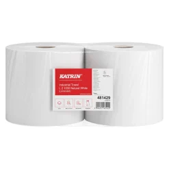 Katrin 481429 L Industrieputztuchrolle mit Zwischenverleimung, 2-lagig, 22 cm breit, 1000 Tücher