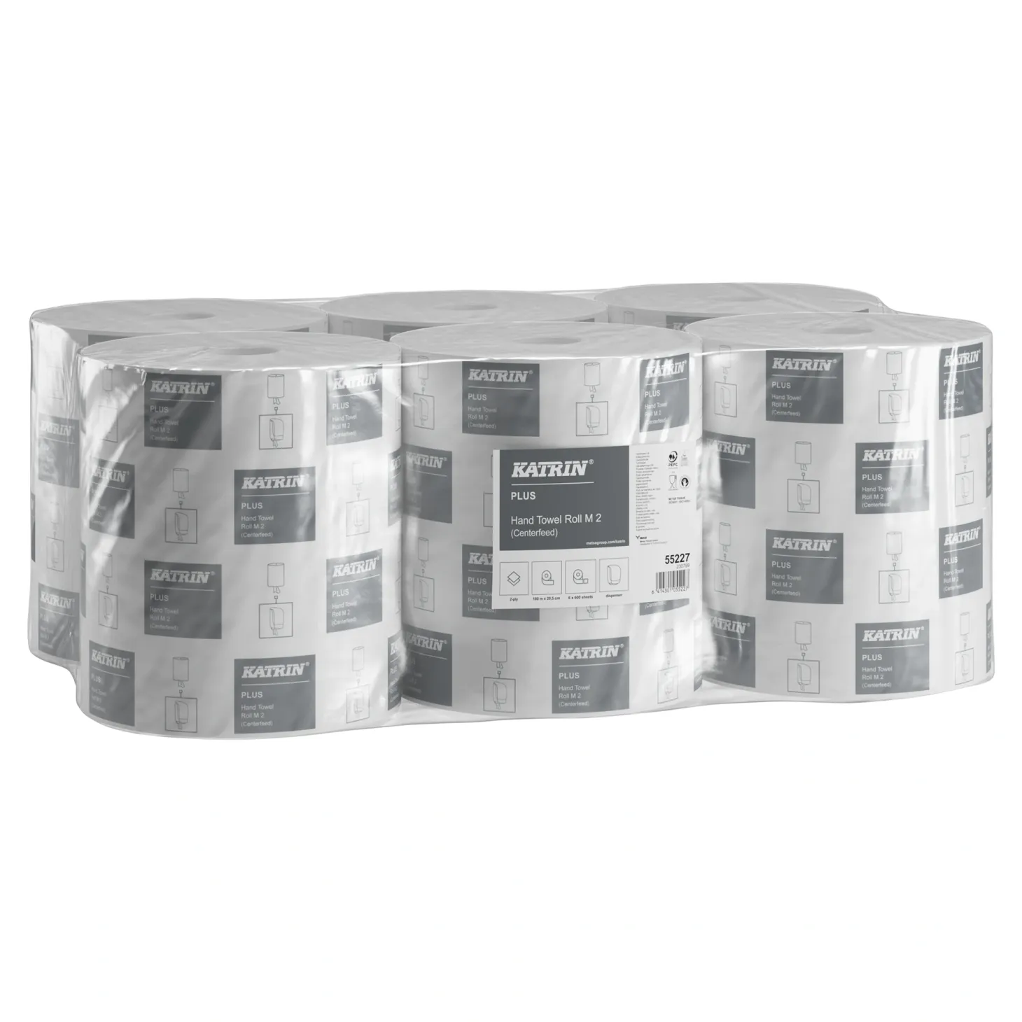 Katrin 55227 Plus Centerfeed M Handtuch-Mehrzweckrolle Innenabrollung, 2-lagig, 180 Meter