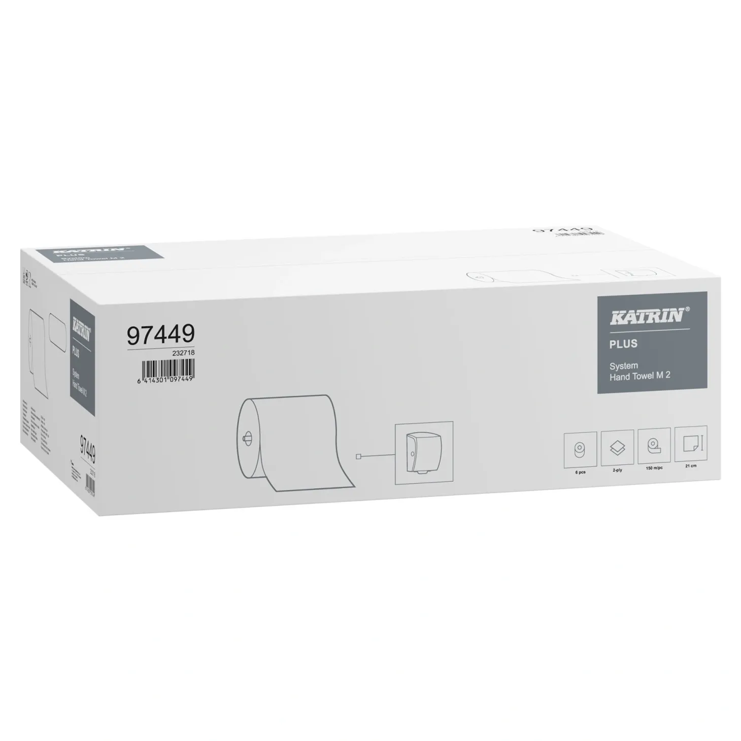 Katrin 97449 Plus System-Handtuchrollen M2 2-lagig, 150 Meter