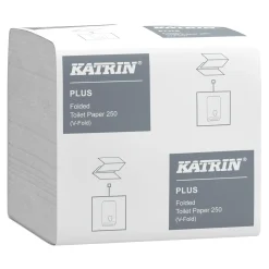 Katrin 56156 Plus Toilettenpapier 250 Einzelblatt 2-lagig (gefaltet)