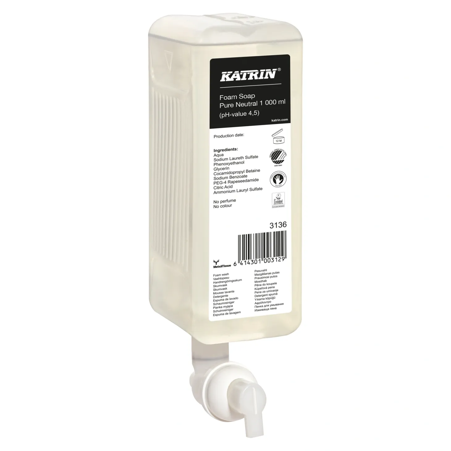 Katrin 3136 Schaumseife Clean 6 x 1000 ml